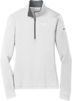 Nike Ladies Dri-FIT Stretch 1/2-Zip, White/Grey